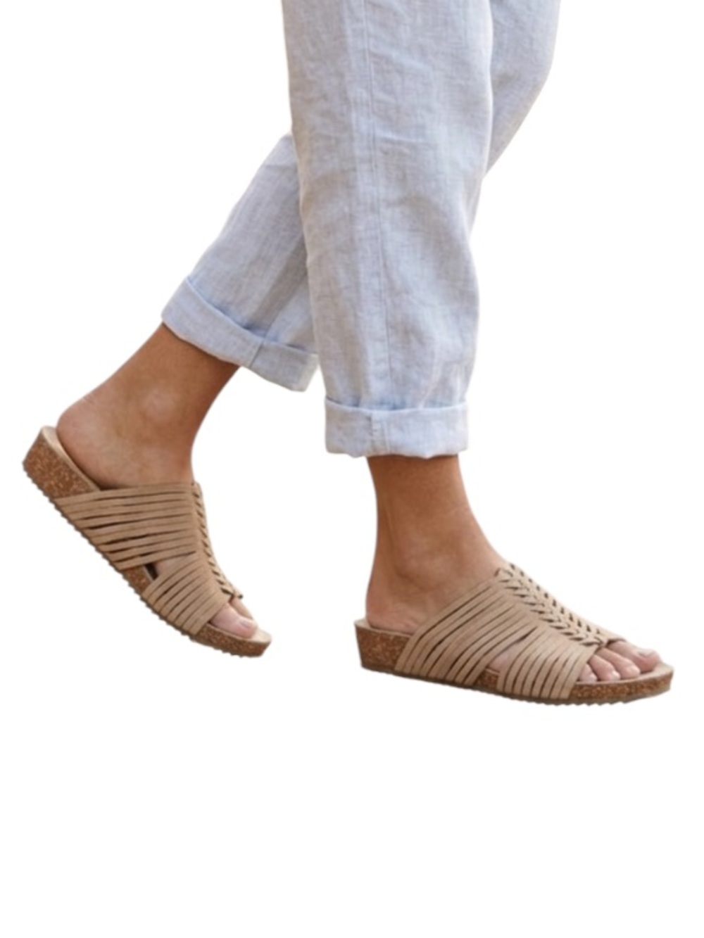 Matisse Coconuts Suede Strappy Slide Sandals - Boho Tan Suede - Size 9